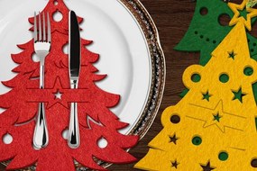 Σετ των 2 Intra απο ξύλο plywood 3mm-4mm πάχος Χριστουγεννιάτικες θήκες για μαχαιροπίρουνα Δίασταση 15x15 cm INTRAFABR-104822684