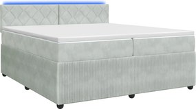 vidaXL Κρεβάτι box spring με στρώμα Ανοιχτό γκρι 200 x 200 cm Βελούδο