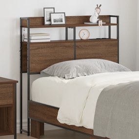 vidaXL Κεφαλάρι Αποθήκης με ράφι Καφέ δρυς 90 cm Επεξεργασμένο ξύλο