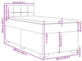 Κρεβάτι Boxspring με Στρώμα Ροζ 90x200 εκ. Βελούδινο - Ροζ