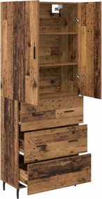 vidaXL Highboard 2 pcs Παλιό Ξύλο 69,5 x 34 x 180 εκ.