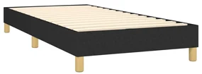 vidaXL Κρεβάτι Boxspring με Στρώμα Μαύρο 90x200 εκ. Υφασμάτινο