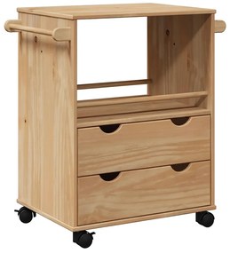 vidaXL Τρόλεϊ Κουζίνας OTTA 59x45x80 εκ. από Μασίφ Ξύλο Πεύκου