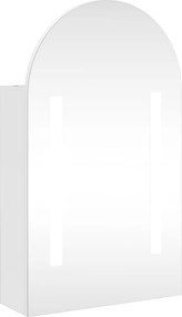 vidaXL Καθρέφτης Μπάνιου με Ντουλάπι &amp; LED Αψίδα Λευκό 42x13x70 εκ.