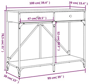 ΤΡΑΠΕΖΙ ΚΟΝΣΟΛΑ ΓΚΡΙ SONOMA 100X39X78,5 ΕΚ. ΕΠΕΞΕΡΓΑΣΜΕΝΟ ΞΥΛΟ 835487