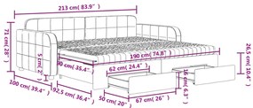 Καναπές Κρεβάτι Συρόμενος Μαύρο 90x190 εκ. Βελούδο &amp; Συρτάρια - Μαύρο