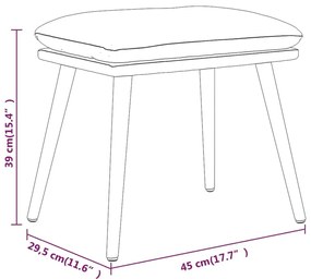 Υποπόδιο Κρεμ 45x29,5x35 εκ. Βελούδινο - Κρεμ