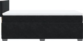 vidaXL Κρεβάτι Boxspring με Στρώμα Μαύρο 80 x 200 εκ. Βελούδινο
