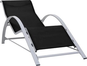 vidaXL Ξαπλώστρα Μαύρη από Textilene και Αλουμίνιο