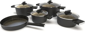 SAUCEPAN SET 9 PCS (EXTRA BOX) BLACK ZLN0942