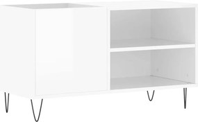 vidaXL Δισκοθήκη Γυαλ. Λευκή 85 x 38 x 48 εκ. από Επεξεργασμένο Ξύλο