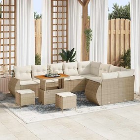 vidaXL Σετ Καναπέ Κήπου 12 pcs μπεζ και κρεμ 90 x 55 x 71 cm
