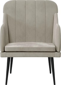 vidaXL Πολυθρόνα Ανοιχτό Γκρι 63 x 76 x 80 εκ. Βελούδινη