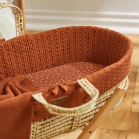 SNUZ Οργανικό λινό σεντόνι για καλαθούνα TERRACOTTA