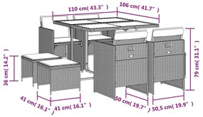 ΣΕΤ ΤΡΑΠΕΖΑΡΙΑΣ ΚΗΠΟΥ 9 ΤΕΜ. ΜΠΕΖ ΣΥΝΘΕΤΙΚΟ ΡΑΤΑΝ ΜΕ ΜΑΞΙΛΑΡΙΑ 3277725