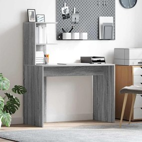 vidaXL Γραφείο Γκρι sonoma 102 x 50 x 124 εκ. Επεξεργασμένο ξύλο