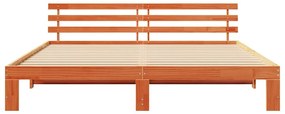 vidaXL Σκελετός Κρεβατιού Καφέ 200 x 200 cm Μασίφ ξύλο πεύκου