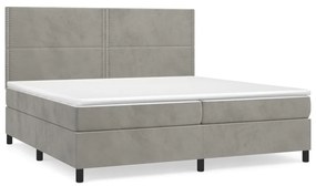 ΚΡΕΒΑΤΙ BOXSPRING ΜΕ ΣΤΡΩΜΑ ΑΝΟΙΧΤΟ ΓΚΡΙ 200X200 ΕΚ. ΒΕΛΟΥΔΙΝΟ 3142983