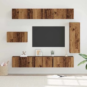 vidaXL Σετ επίπλου τηλεόρασης 8 pcs Παλαιό ξύλο 30.5 x 30 x 90 cm