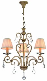 Φωτιστικό Οροφής 5276-3 50x80cm 3xΕ14 Beige Inlight Κρύσταλλο,Μέταλλο