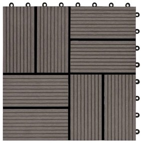 vidaXL Πλακάκια Deck 11 τεμ. Σκούρο Καφέ 30 x 30 εκ. 1 μ² από WPC