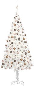 vidaXL Χριστουγεννιάτικο Δέντρο Τεχνητό με LED & Μπάλες Λευκό 240 εκ