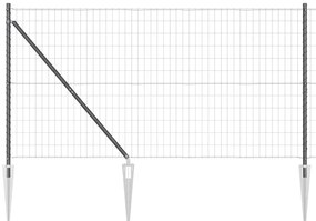vidaXL Φράχτης με Στήλες. Γκρι 1.4 x 10 m Ατσάλι