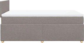 vidaXL Κρεβάτι Boxspring με Στρώμα Taupe 120x200 εκ. Υφασμάτινο