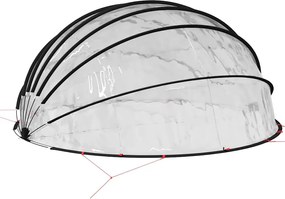 vidaXL Θόλος πισίνας Διαφανές 592 x 590 x 275 εκ. PVC