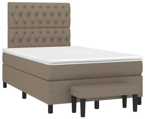 vidaXL Κρεβάτι Boxspring με Στρώμα Taupe 120x200 εκ. Υφασμάτινο