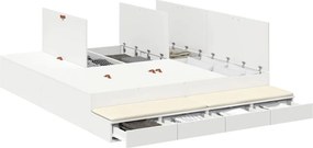 vidaXL Κρεβάτι με αποθηκευτικό χώρο Λευκό 200 cm Επεξεργασμένο ξύλο