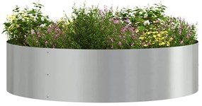 vidaXL Γλάστρα Κήπου Ασημί 80 x 80 x 20 cm Γαλβανισμένος χάλυβας
