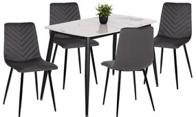 ΣΕΤ ΤΡΑΠΕΖΑΡΙΑΣ 5ΤΜΧ LATRELL HM21192 ΤΡΑΠΕΖΙ ΚΕΡΑΜΙΚΟ TOP-ΒΕΛΟΥΔΟ ΓΚΡΙ ΚΑΡΕΚΛΕΣ
