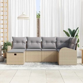 vidaXL Σετ Καναπέ Κήπου 6 pcs μπεζ και ανοιχτό γκρι 234 x 124 x 85 εκ