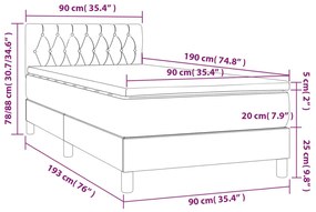 ΚΡΕΒΑΤΙ BOXSPRING ΜΕ ΣΤΡΩΜΑ ΚΡΕΜ 90X190 ΕΚ.ΥΦΑΣΜΑΤΙΝΟ 3140262