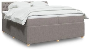 vidaXL Κρεβάτι Boxspring με Στρώμα Taupe 200x200 εκ. Υφασμάτινο