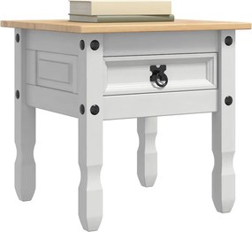 vidaXL End Table με συρτάρι Corona Λευκό 50 x 50 x 50 εκατοστά