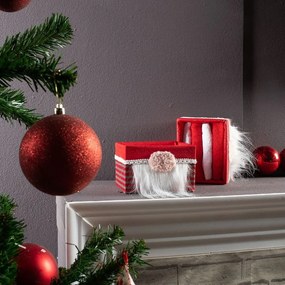 Λαβέτες Box 2012 (Σετ 4τμχ) Σε Χριστουγεννιάτικο Κουτί Δώρου Red Teoran Σετ Πετσέτες