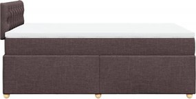 vidaXL Κρεβάτι Boxspring με Στρώμα Σκούρο Καφέ 120x190 εκ Υφασμάτινο
