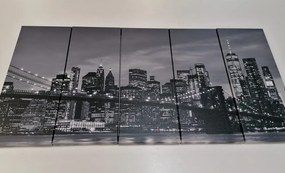 Μαγευτική γέφυρα στο Μπρούκλιν με 5 μέρη εικόνα σε ασπρόμαυρο - 200x100