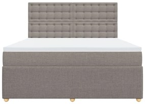 vidaXL Κρεβάτι Boxspring με Στρώμα Taupe 180x200 εκ. Υφασμάτινο