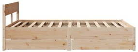 vidaXL Σκελετός Κρεβατιού Χωρίς Στρώμα 140x200 εκ Μασίφ Ξύλο Πεύκου