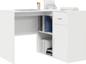 vidaXL Γωνιακό γραφείο με συρτάρι Λευκό 102 x 88 x 75 εκ