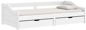 vidaXL Καναπές Κρεβάτι 2 Συρτ. IRUN Λευκός 90x200εκ. Μασίφ Ξύλο Πεύκου