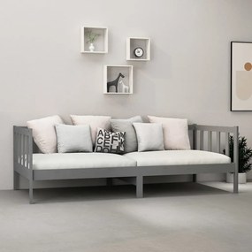 Καναπές Κρεβάτι Γκρι 90 x 200 εκ. από Μασίφ Ξύλο Πεύκου - Γκρι
