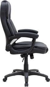 Καρέκλα γραφείου διευθυντική Morgan Megapap από τεχνόδερμα χρώμα μαύρο 67x65x112/122εκ.