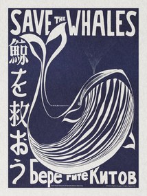 Εκτύπωση έργου τέχνης Save the Whales (Political Vintage), (30 x 40 cm)
