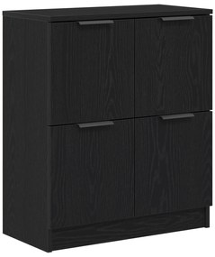 vidaXL Μπουφέδες 2 τμχ Μαύρο Δρυς 60x30x70 εκ Επεξεργασμένο Ξύλο