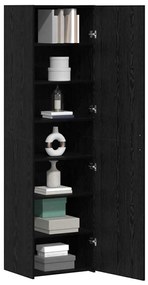 vidaXL Highboard Μαύρη δρυς 50 x 42.5 x 185 εκ. Επεξεργασμένο ξύλο