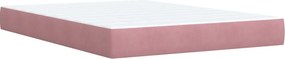 vidaXL Κρεβάτι Boxspring με Στρώμα Ροζ 140x190 εκ. Βελούδινο